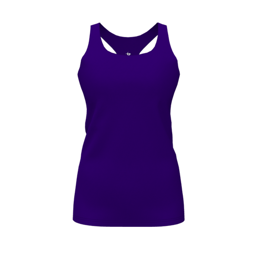 [FT0TRBPP-FYS-LOGO2] Decker Racerback Tank Top (Female Youth S, Purple, Logo 2)