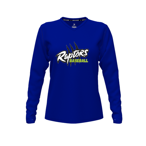 [CUS-DFW-TEES-CMF-VNK-LSL-RYL-FYXS-LOGO1] Comfort T-Shirt (Female Youth XS, Royal, V Neck, Logo 1, Long Sleeve)