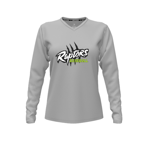 [CUS-DFW-TEES-CMF-VNK-LSL-GRY-FYXS-LOGO1] Comfort T-Shirt (Female Youth XS, Gray, V Neck, Logo 1, Long Sleeve)