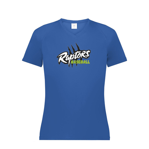 [2792.060.XS-LOGO1] Ladies Smooth Sport V-Neck T-Shirt (Female Adult XS, Royal, Logo 1)