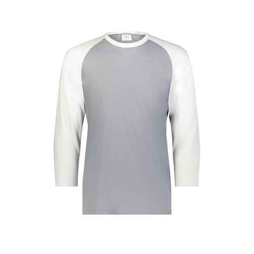 [6879.74S.S-LOGO2] Men's Vintage 3/4 Sleeve T-Shirt (Adult S, White, Logo 2)